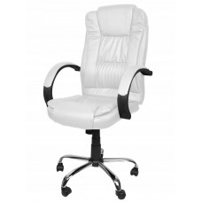 Кресло офисное поворотное с эко кожи Malatec 8984 белое для руководителя (000870)