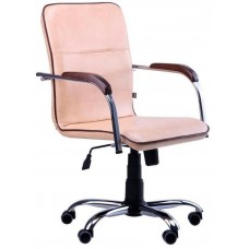 Офисное кресло руководителя Richman Самба Zeus Deluxe Coffee Milk Хром М2 AnyFix Бежевое