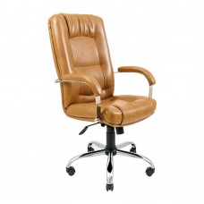 Офісне крісло керівника Richman Alberto VIP Хром M1 Tilt Натуральна Шкіра Lux Італія Бежевий