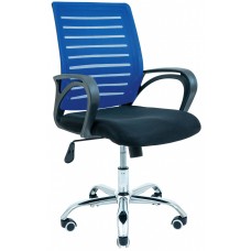 Офісне крісло керівника Richman Флеш Сітка Хром М1 Tilt Чорно-Синє