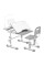 Комплект дитячих меблів парта та стілець-трансформери Cubby Botero 780 x 588 x 540-760 мм Grey