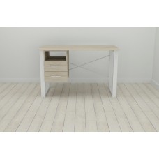 Письменный стол с ящиками Ferrum-decor Оскар 750x1200x700 металл Белый ДСП Сонома 16 мм (OSK0053)