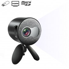 Міні відео-проектор світлодіодний з динаміком YG220 з регульованою підставкою триноги та підтримкою 1080P Чорний