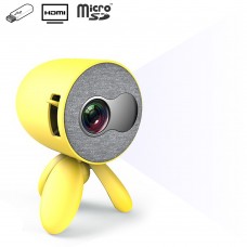 Мини видео-проектор светодиодный с динамиком YG220 с регулируемой подставкой треногой и поддержкой 1080P Желтый