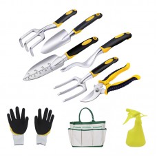 Набор садовых инструментов с сумкой Lesko CG-8502 9 предметов Черный/желтый (4470-13779)