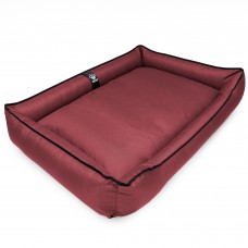 Лежак ліжко для собак всіх порід EGO Bosyak Waterproof 2XL 115х95 Бордовий (спальне місце для великих собак)