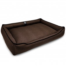 Лежак ліжко для собак всіх порід EGO Bosyak Рогожка XL 105x80 Коричневий (спальне місце для великих собак)