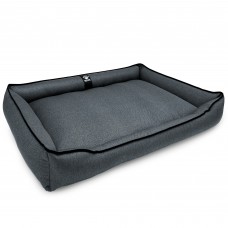 Лежак ліжко для собак всіх порід EGO Bosyak Рогожка XL 105x80 Сірий (спальне місце для великих собак)