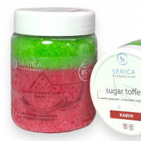 Скраб для тіла цукрово-сольовий Serica Кавун, 360 грам