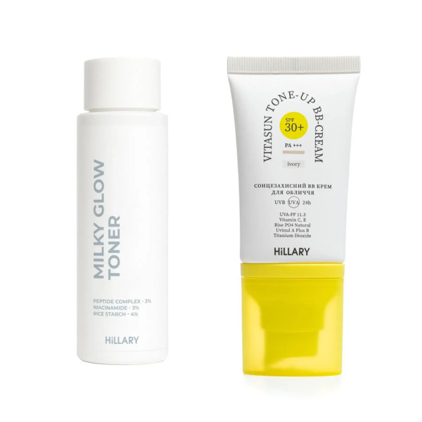 Набор для ровного тона и ежедневной защиты SPF30+ Ivory HiLLARY