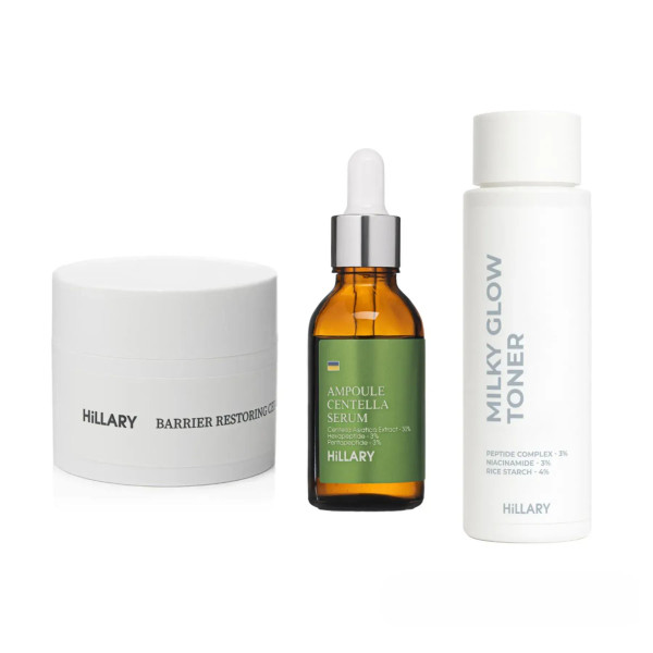 Набор с тонером-молочком, сывороткой и кремом для лица Hillary Face Care Trio
