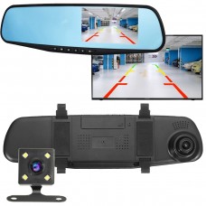 Автомобільний відеореєстратор дзеркало Blaсkbox DVR AK47 Full HD з камерою заднього виду зі світлодіодним підсвічуванням